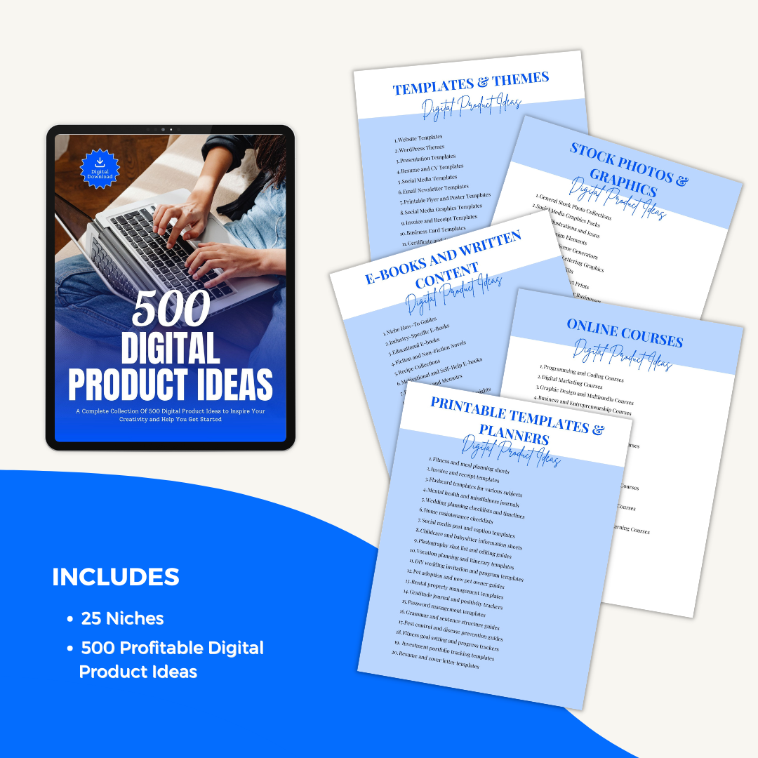 500 Digital Product Ideas
